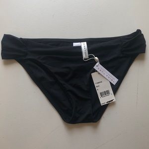 NWT Trina Turk Black Shirred Side Bikini, 8